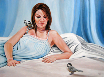Three Chickadees, with Friend by Susanna Pantas